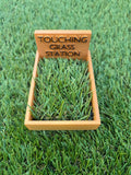Touching Grass Station - Wooden Display with Green Grass for Decorative Use