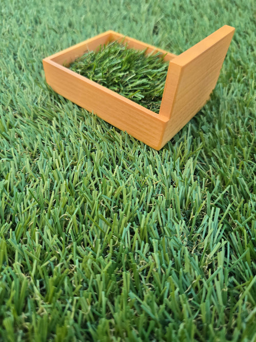 Touching Grass Station - Wooden Display with Green Grass for Decorative Use